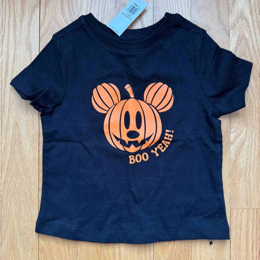 Disney Old Navy Unisex Mickey Pumpkin T-Shirt for Toddler Size 18-24mo.